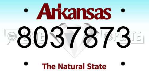 8037873 Arkansas License Plate