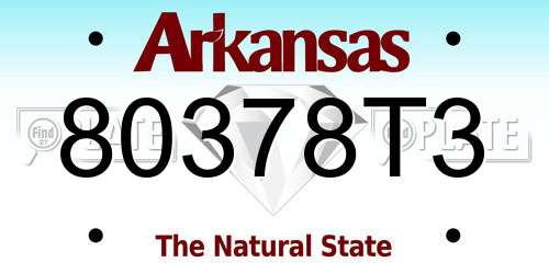 80378T3 Arkansas License Plate