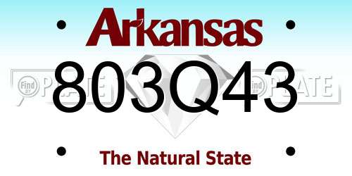 803Q43 Arkansas License Plate
