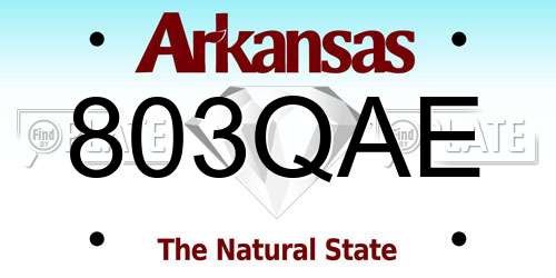803QAE Arkansas License Plate