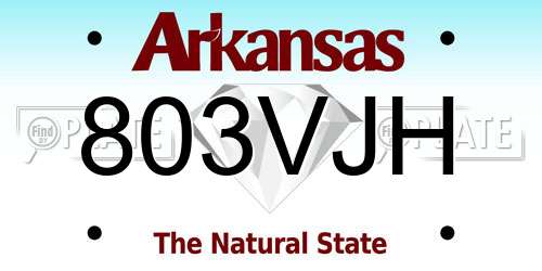 803VJH Arkansas License Plate