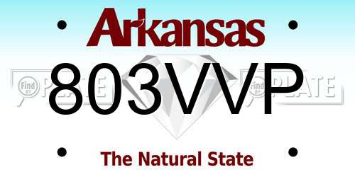 803VVP Arkansas License Plate