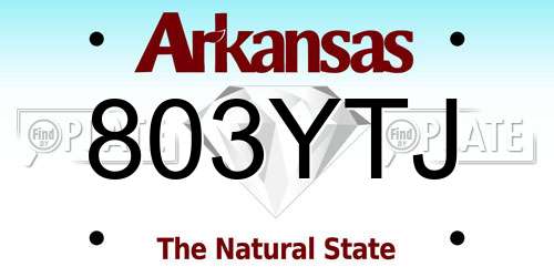 803YTJ Arkansas License Plate