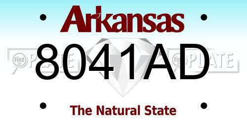 8041AD Arkansas License Plate