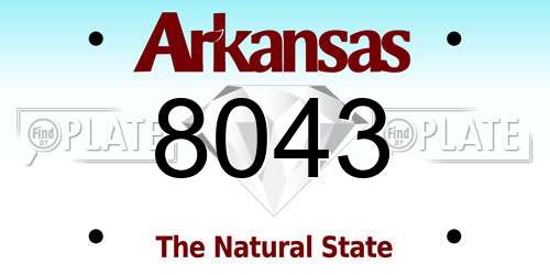 8043 Arkansas License Plate