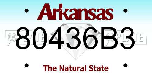 80436B3 Arkansas License Plate