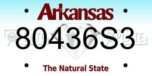 80436S3 Arkansas License Plate