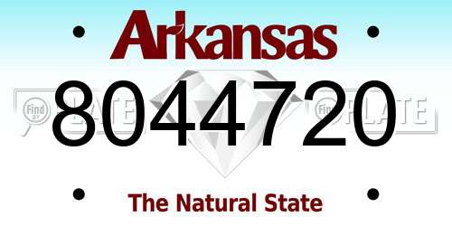 8044720 Arkansas License Plate