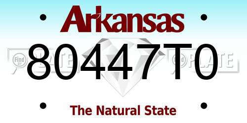 80447T0 Arkansas License Plate