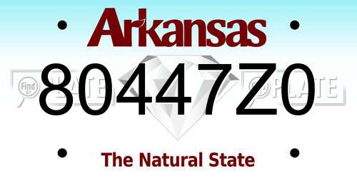 80447Z0 Arkansas License Plate