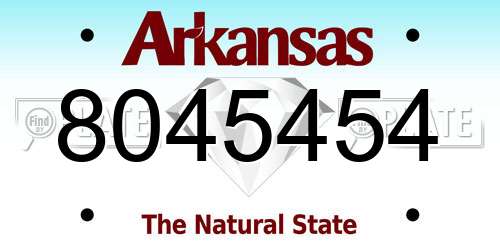 8045454 Arkansas License Plate