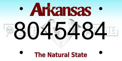 8045484 Arkansas License Plate