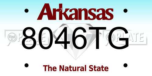 8046TG Arkansas License Plate