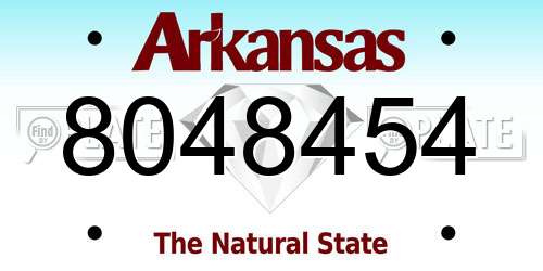 8048454 Arkansas License Plate