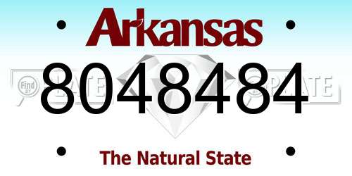 8048484 Arkansas License Plate