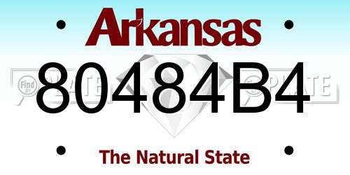 80484B4 Arkansas License Plate