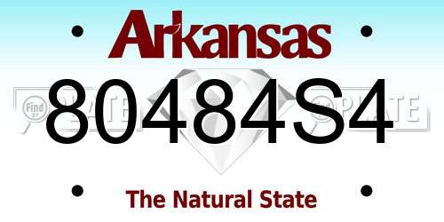 80484S4 Arkansas License Plate