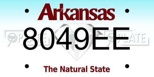 8049EE Arkansas License Plate