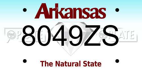 8049ZS Arkansas License Plate