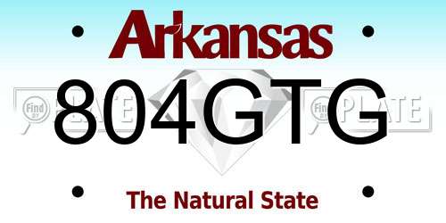804GTG Arkansas License Plate
