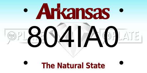 804IA0 Arkansas License Plate