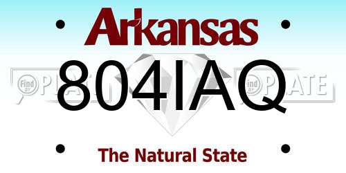 804IAQ Arkansas License Plate