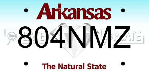 804NMZ Arkansas License Plate
