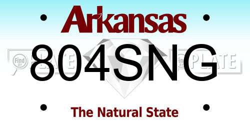 804SNG Arkansas License Plate