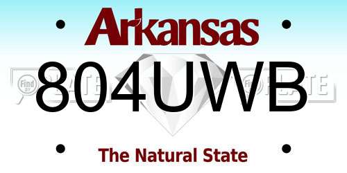 804UWB Arkansas License Plate