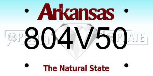 804V50 Arkansas License Plate