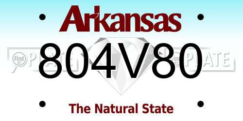 804V80 Arkansas License Plate