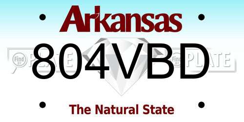 804VBD Arkansas License Plate