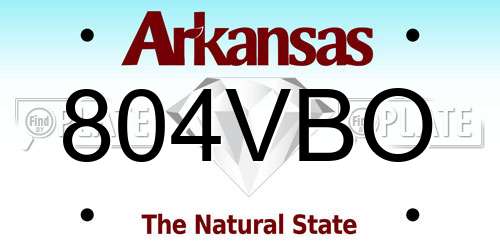 804VBO Arkansas License Plate