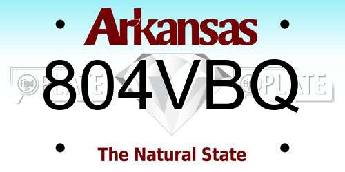 804VBQ Arkansas License Plate
