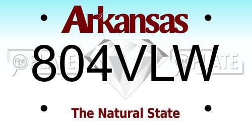 804VLW Arkansas License Plate