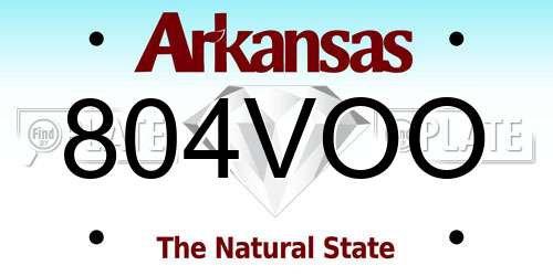 804VOO Arkansas License Plate