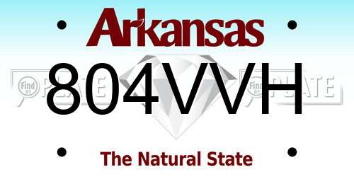 804VVH Arkansas License Plate
