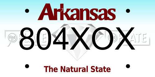 804XOX Arkansas License Plate