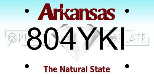804YKI Arkansas License Plate