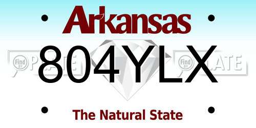 804YLX Arkansas License Plate