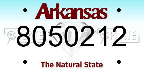 8050212 Arkansas License Plate