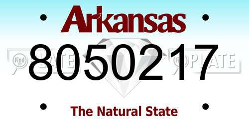 8050217 Arkansas License Plate