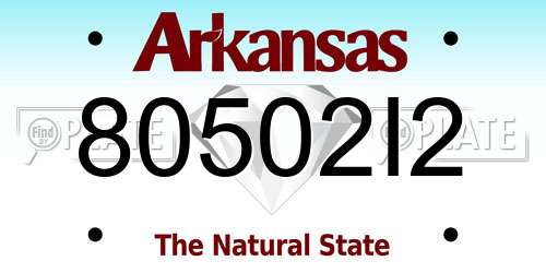80502I2 Arkansas License Plate