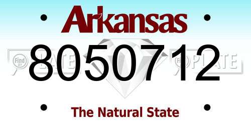 8050712 Arkansas License Plate