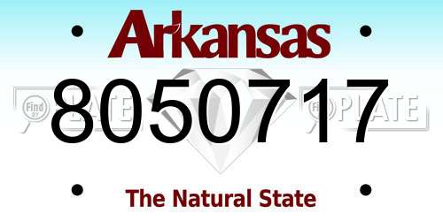 8050717 Arkansas License Plate