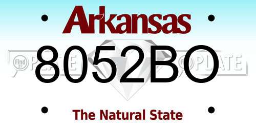 8052BO Arkansas License Plate