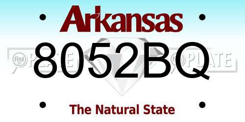 8052BQ Arkansas License Plate