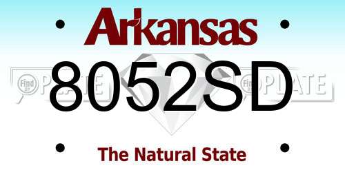 8052SD Arkansas License Plate