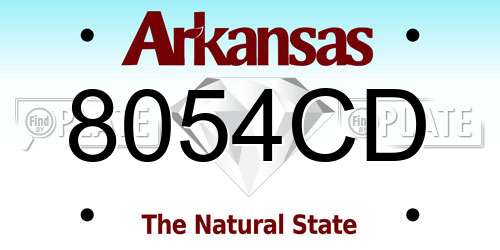 8054CD Arkansas License Plate