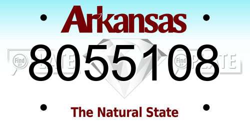 8055108 Arkansas License Plate